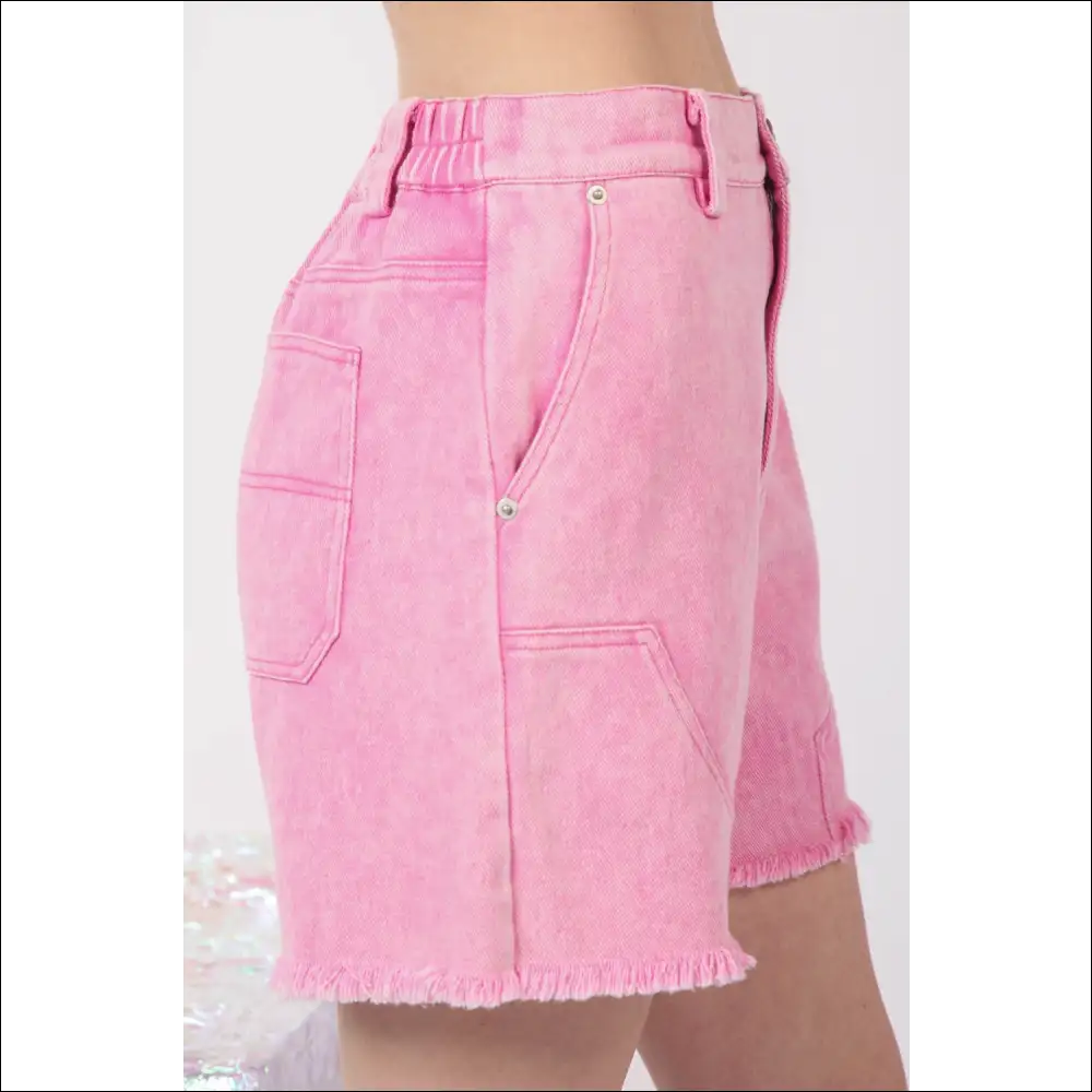 Chic Washed Raw Hem Denim Shorts - on Sale Worldwide Shipping