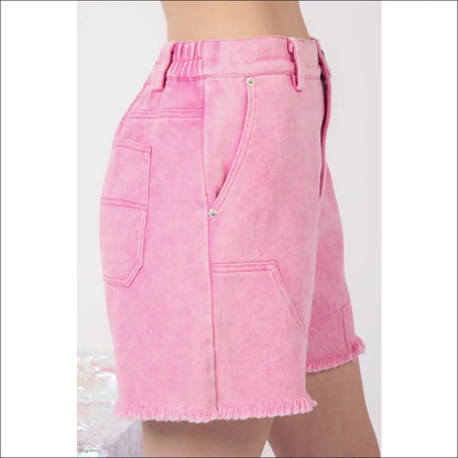 Chic Washed Raw Hem Denim Shorts - on Sale Worldwide Shipping