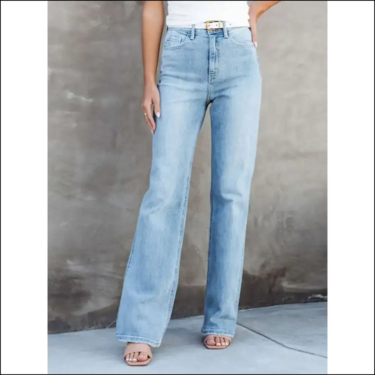 Chic Washed Straight Leg Jeans: your Stylish Sidekick for Life’s Fails! 😂 - Light Blue / 2xl - Jeans on Sale Worldwide Shipping
