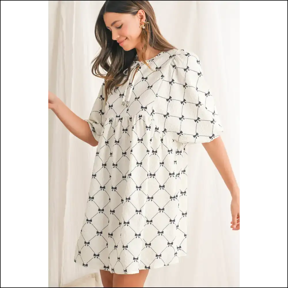 Chic White Bow Dress: Broke but Boujee 🎀 Needful Things - Short Dresses on Sale Worldwide Shipping