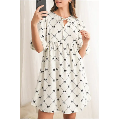 Chic White Bow Dress: Broke but Boujee 🎀 Needful Things - s - Short Dresses on Sale Worldwide Shipping