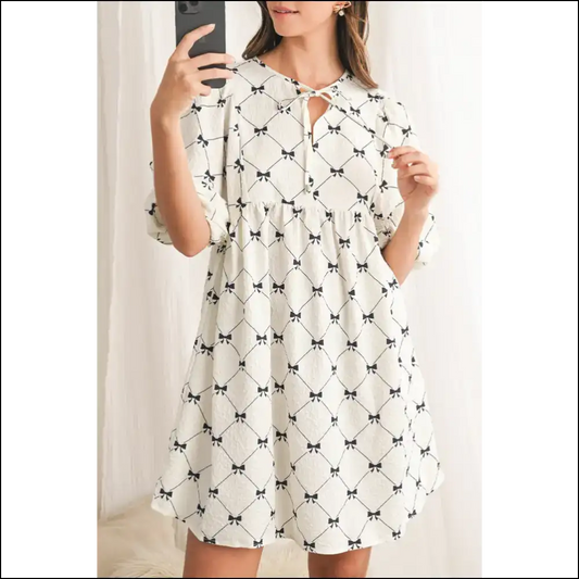 Chic White Bow Dress: Broke but Boujee 🎀 Needful Things - s - Short Dresses on Sale Worldwide Shipping