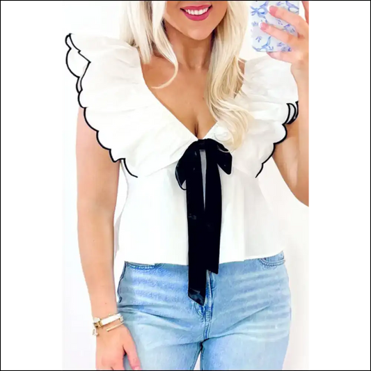 Chic White Bow: Instant Fashionista (needful Things) 😈 - s - Blouses on Sale Worldwide Shipping