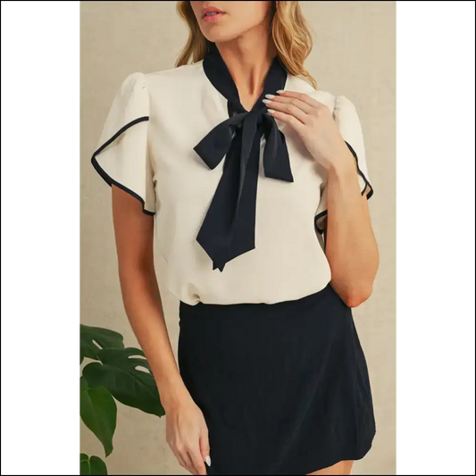 Chic White Bowknot Neck: so Fabulous it Hurts 💀 Needful Things - s - Blouses on Sale Worldwide Shipping