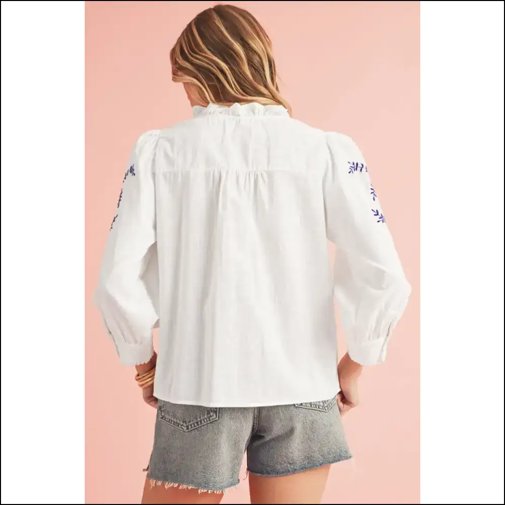 Chic White Floral: Goddess (and Stain-resistant Hopefully) 🌼 Needful Things - Blouses on Sale Worldwide Shipping