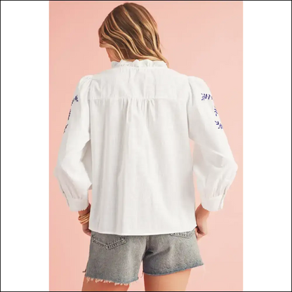 Chic White Floral: Goddess (and Stain-resistant Hopefully) 🌼 Needful Things - Blouses on Sale Worldwide Shipping