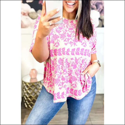 Chic White Floral Print: from Frump to Fab! 🌼 - 1x - Plus Size Tops on Sale Worldwide Shipping