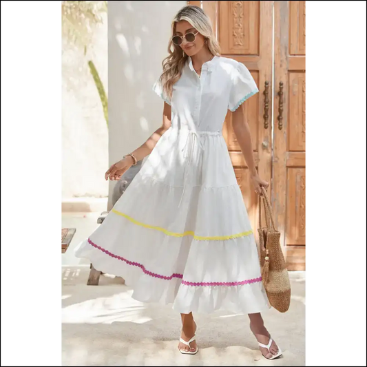 Chic White High Waist Dress: Needful Things Gorgeous! 💀 - s - Maxi Dresses on Sale Worldwide Shipping