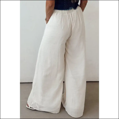 Chic White Tie Waist Pants: Fabulous Leg Prison 😜 - Pants on Sale Worldwide Shipping