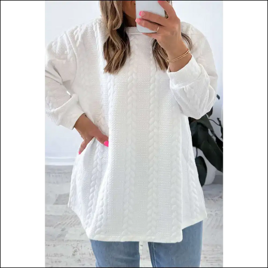 Chic White Top: Finally a Long Sleeve that Fits! 😇 Needful Things - 1x - Plus Size Tops on Sale Worldwide Shipping