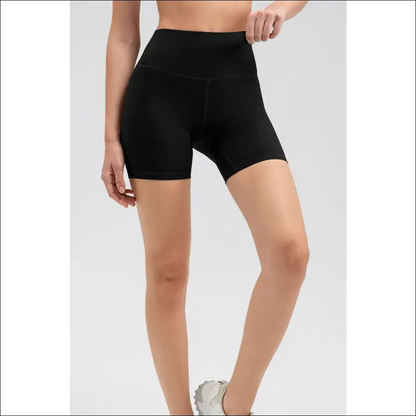 Chic Wide Waistband Slim Fit Sports Shorts - Black / m - on Sale Worldwide Shipping
