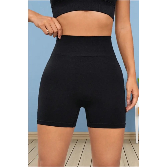 Chic Wide Waistband Sports Shorts - Black / s - on Sale Worldwide Shipping
