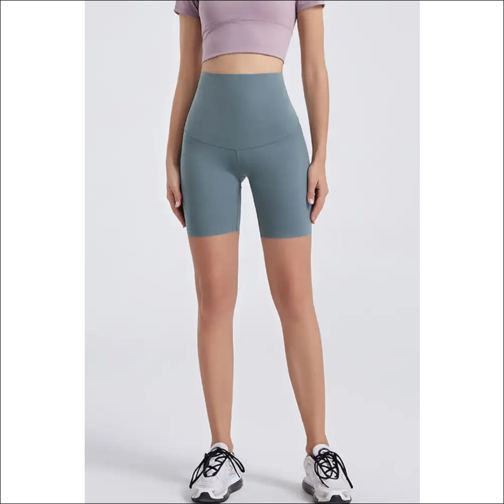 Chic Wide Waistband Sports Shorts for Women - Blue / Xl - on Sale Worldwide Shipping