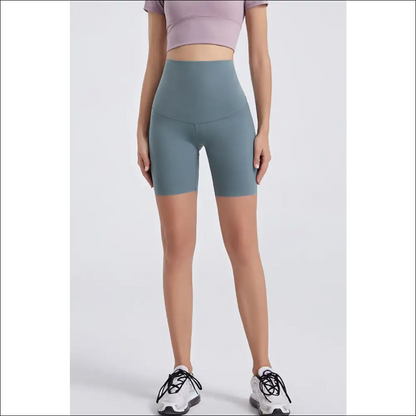 Chic Wide Waistband Sports Shorts for Women - Blue / Xl - on Sale Worldwide Shipping