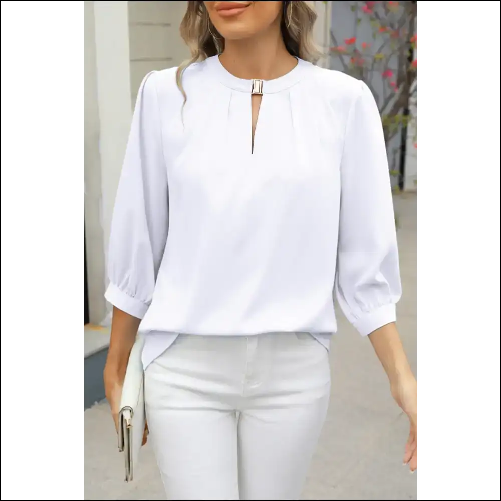 Chiffon Pleated Blouse: Needful Things’ Oops I’m Fabulous’ Top 😜 - White / s - Blouses on Sale Worldwide Shipping