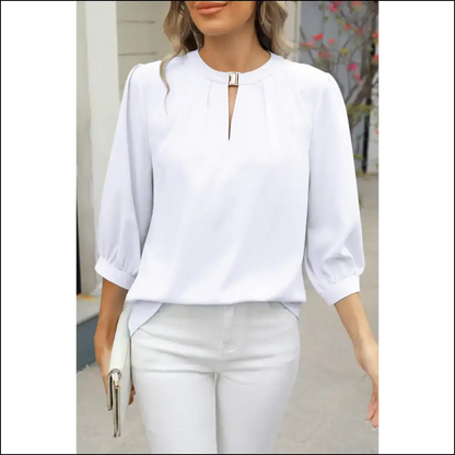 Chiffon Pleated Blouse: Needful Things’ Oops I’m Fabulous’ Top 😜 - White / s - Blouses on Sale Worldwide Shipping