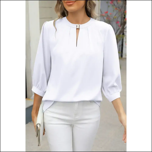 Chiffon Pleated Blouse: Needful Things’ Oops I’m Fabulous’ Top 😜 - White / s - Blouses on Sale Worldwide Shipping