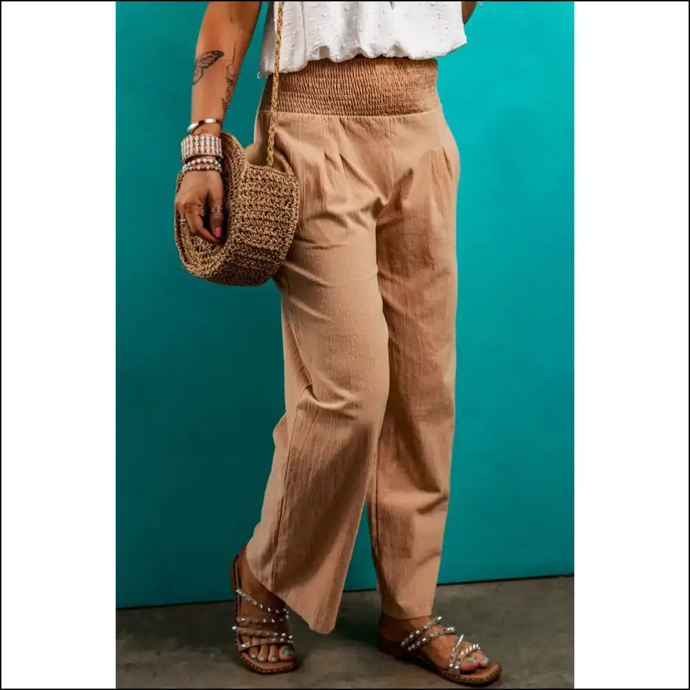 Clay Smocked Pants: Comfy & Stylish (needful Things) 🍑 - Pants on Sale Worldwide Shipping