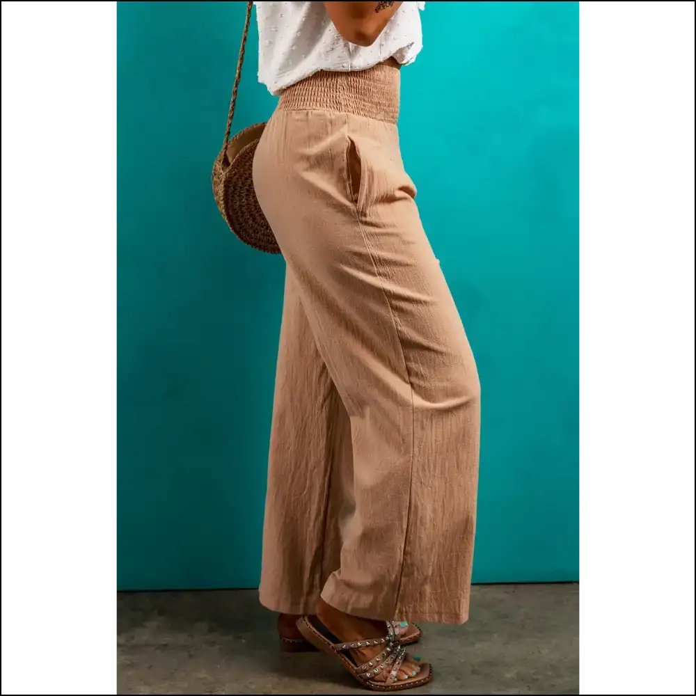 Clay Smocked Pants: Comfy & Stylish (needful Things) 🍑 - Pants on Sale Worldwide Shipping
