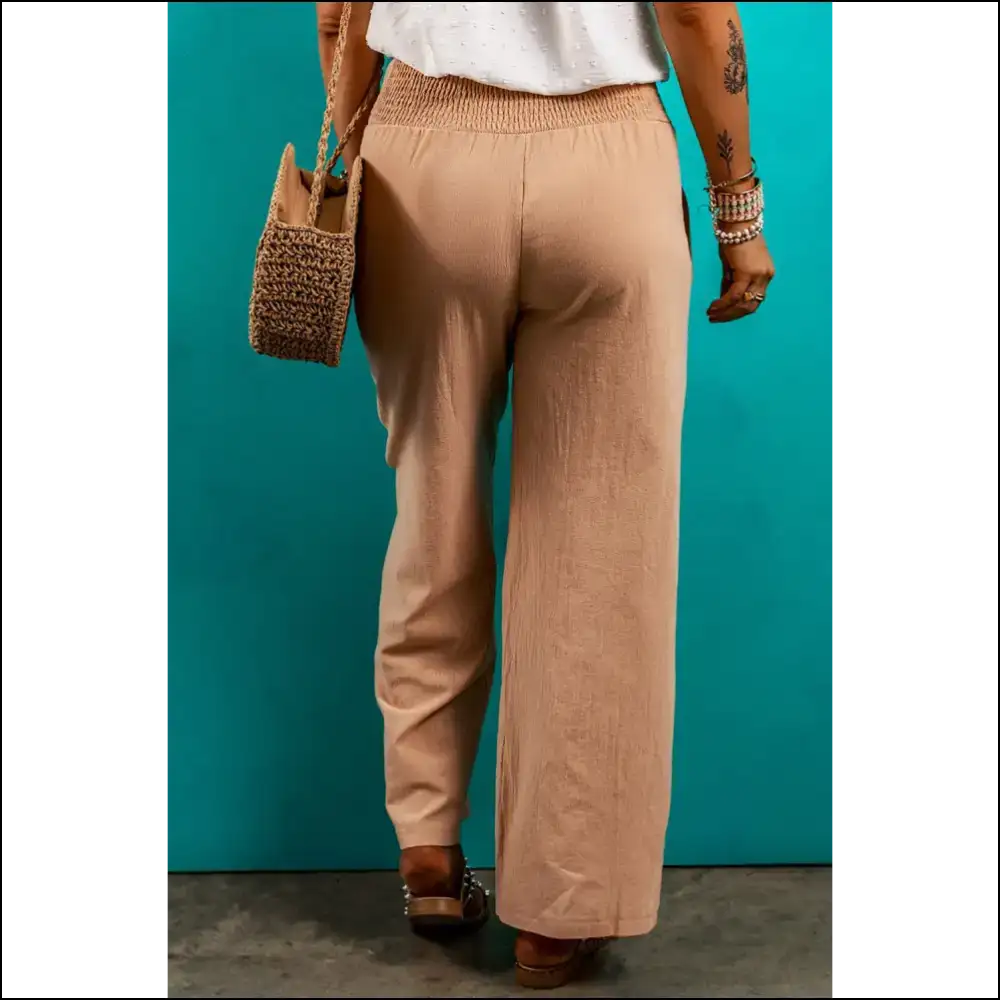 Clay Smocked Pants: Comfy & Stylish (needful Things) 🍑 - Pants on Sale Worldwide Shipping
