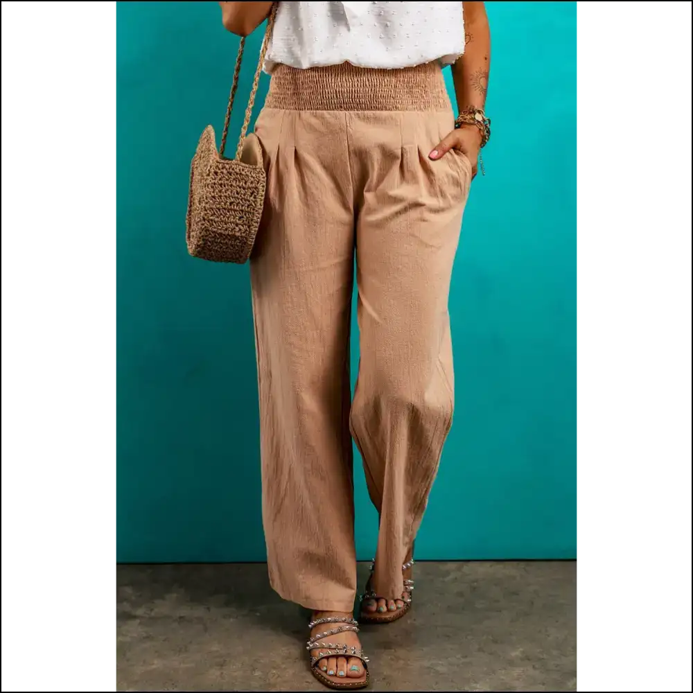 Clay Smocked Pants: Comfy & Stylish (needful Things) 🍑 - Red / s - Pants on Sale Worldwide Shipping