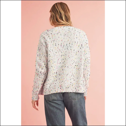 Confetti Knit Cardigan: Cozy Heart Thief from Needful Things! - Black / s - Cardigans on Sale Worldwide Shipping