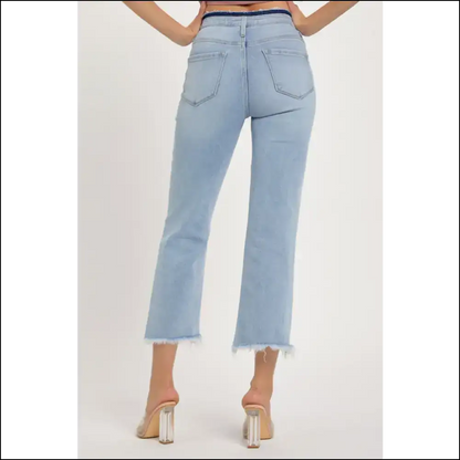 Conquer Life in High Rise Raw Edge Crop Jeans - Feel Like a Goddess! 👖✨ - on Sale Worldwide Shipping