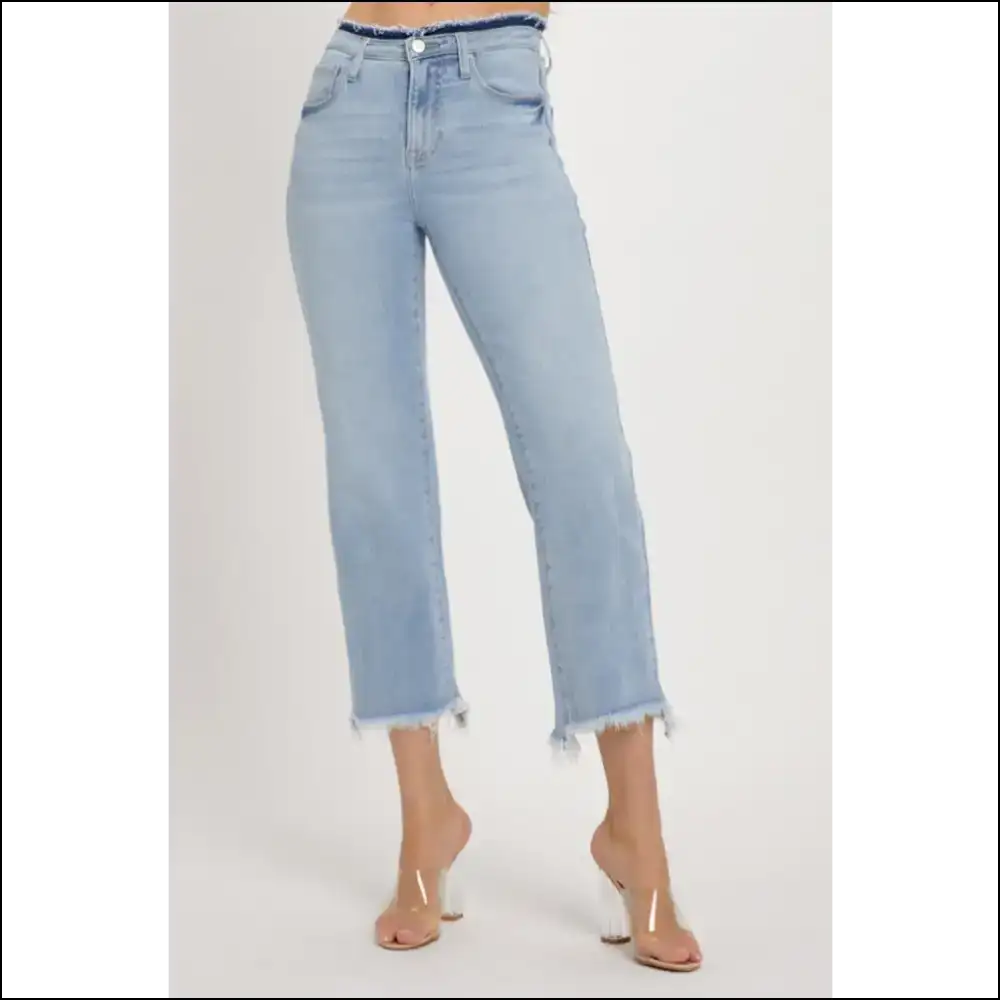 Conquer Life in High Rise Raw Edge Crop Jeans - Feel Like a Goddess! 👖✨ - on Sale Worldwide Shipping