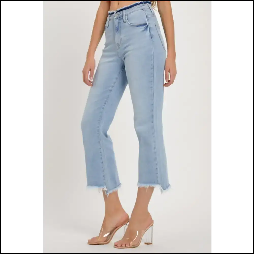 Conquer Life in High Rise Raw Edge Crop Jeans - Feel Like a Goddess! 👖✨ - on Sale Worldwide Shipping