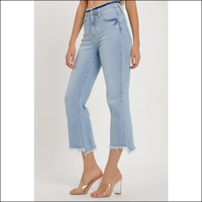 Conquer Life in High Rise Raw Edge Crop Jeans - Feel Like a Goddess! 👖✨ - on Sale Worldwide Shipping