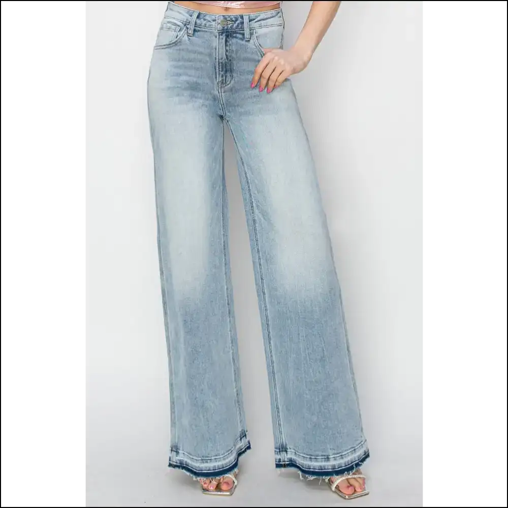Conquer the World in our Risen High Rise Wide Leg Jeans at Needful Things! 👖✨ - Light Blue / 1xl - on Sale Worldwide Shipping