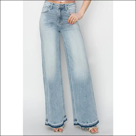 Conquer the World in our Risen High Rise Wide Leg Jeans at Needful Things! 👖✨ - Light Blue / 1xl - on Sale Worldwide Shipping
