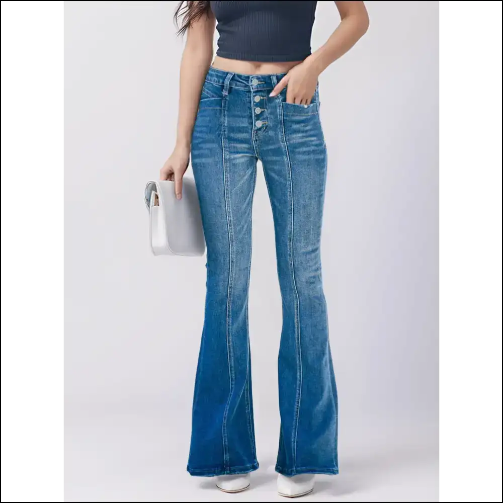 Conquer the World in Style: Needful Things’ Button Fly Bootcut Jeans! 😎👖 - Jeans on Sale Worldwide Shipping