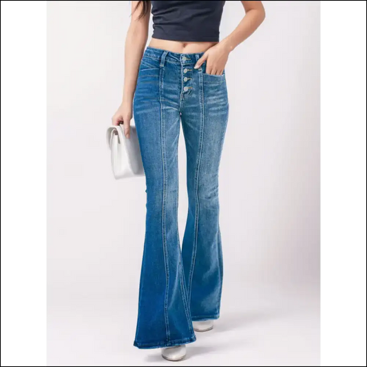 Conquer the World in Style: Needful Things’ Button Fly Bootcut Jeans! 😎👖 - Medium / m - Jeans on Sale Worldwide Shipping