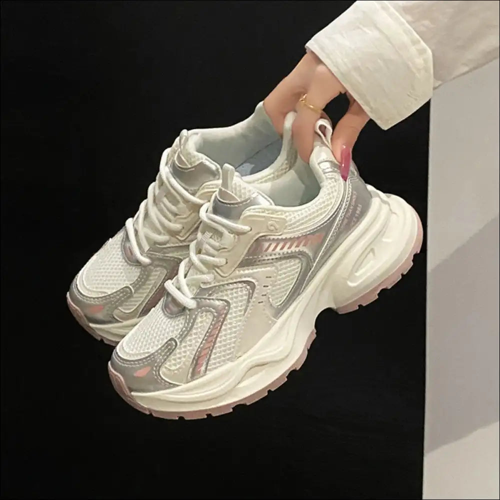 Contrast Mesh Platform Athletic - Shoes on Sale Worldwide Shipping