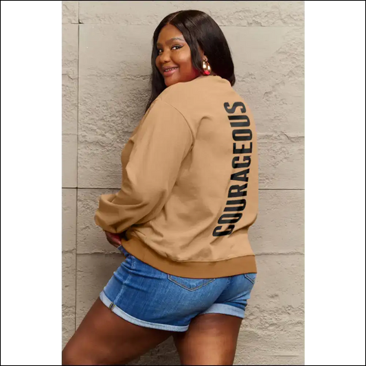 Courageous Graphic Sweatshirt - Simply Love - Sweatshirts & Hoodies on Sale Worldwide Shipping