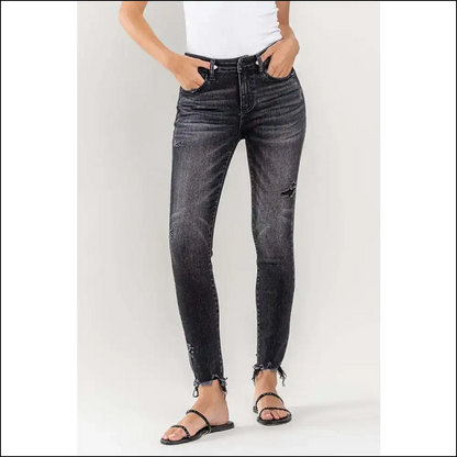 Cropped Chaos: Meet my New Bffs the Lovervet Raw Hem Legends! 😜👖 - Black / 25 - Jeans on Sale Worldwide Shipping