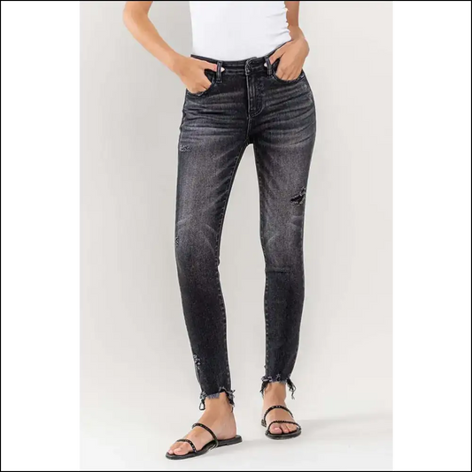 Cropped Chaos: Meet my New Bffs the Lovervet Raw Hem Legends! 😜👖 - Black / 25 - Jeans on Sale Worldwide Shipping