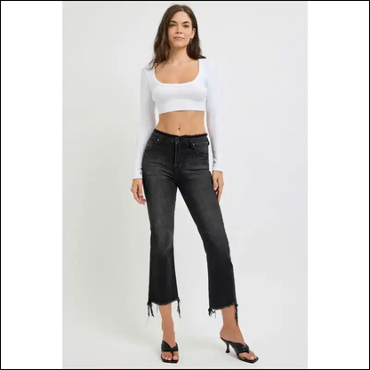 Cropped Flare Jeans that Make your Inner Fashionista Scream Yas Queen! 👑✨ - on Sale Worldwide Shipping
