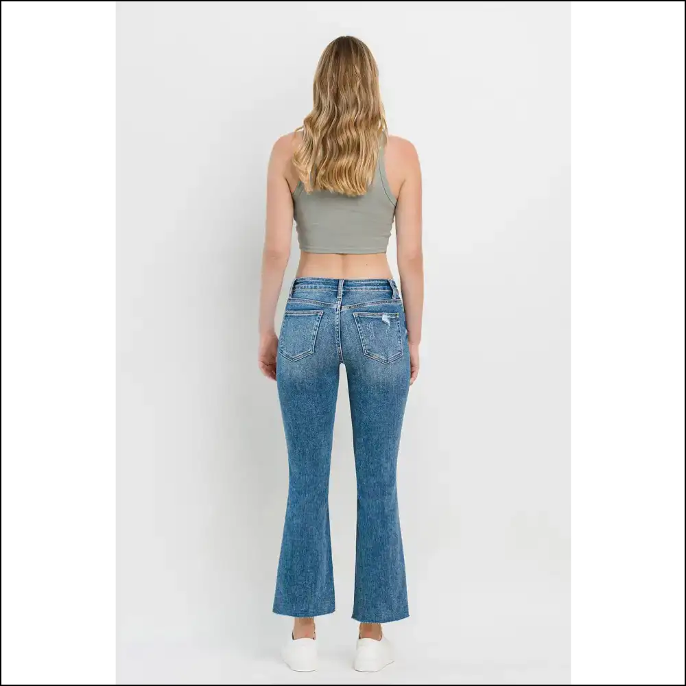 Cropped Flare Magic: Turn Heads not Trousers with Vervet’s Distressed Delight! 😂✨ - Jeans on Sale Worldwide Shipping