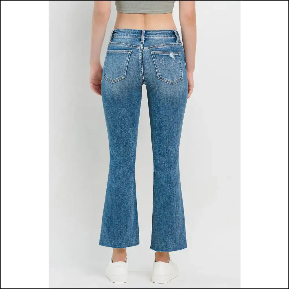 Cropped Flare Magic: Turn Heads not Trousers with Vervet’s Distressed Delight! 😂✨ - Jeans on Sale Worldwide Shipping
