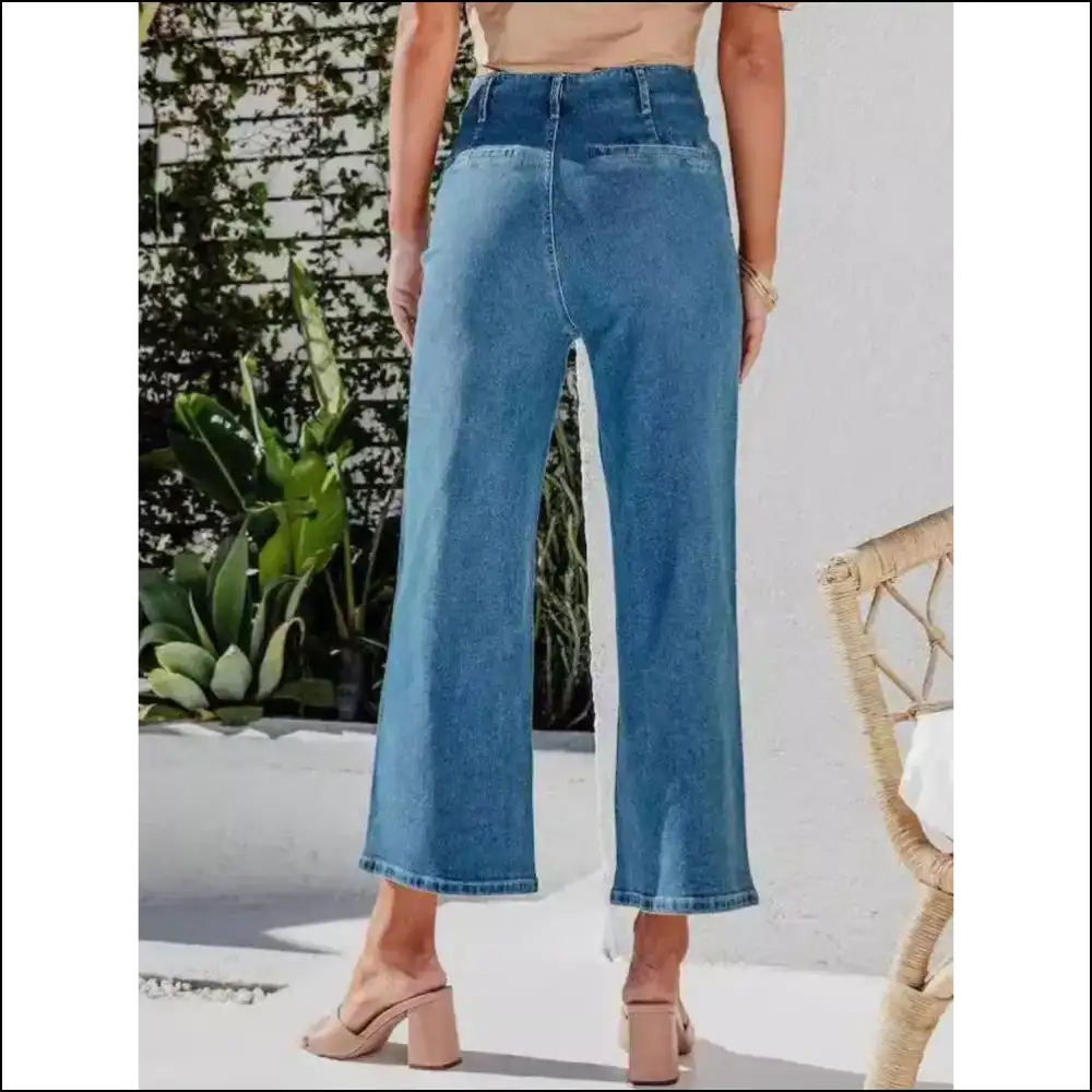 Cropped Jeans that Fly High: the Button to your Style Revolution! - on Sale Worldwide Shipping