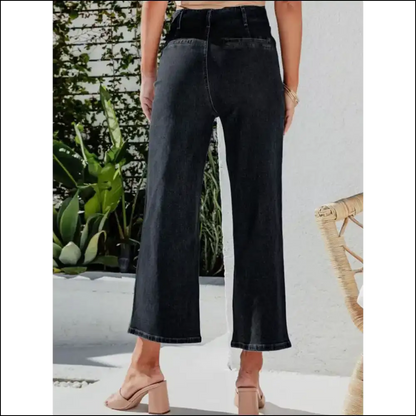 Cropped Jeans that Fly High: the Button to your Style Revolution! - on Sale Worldwide Shipping