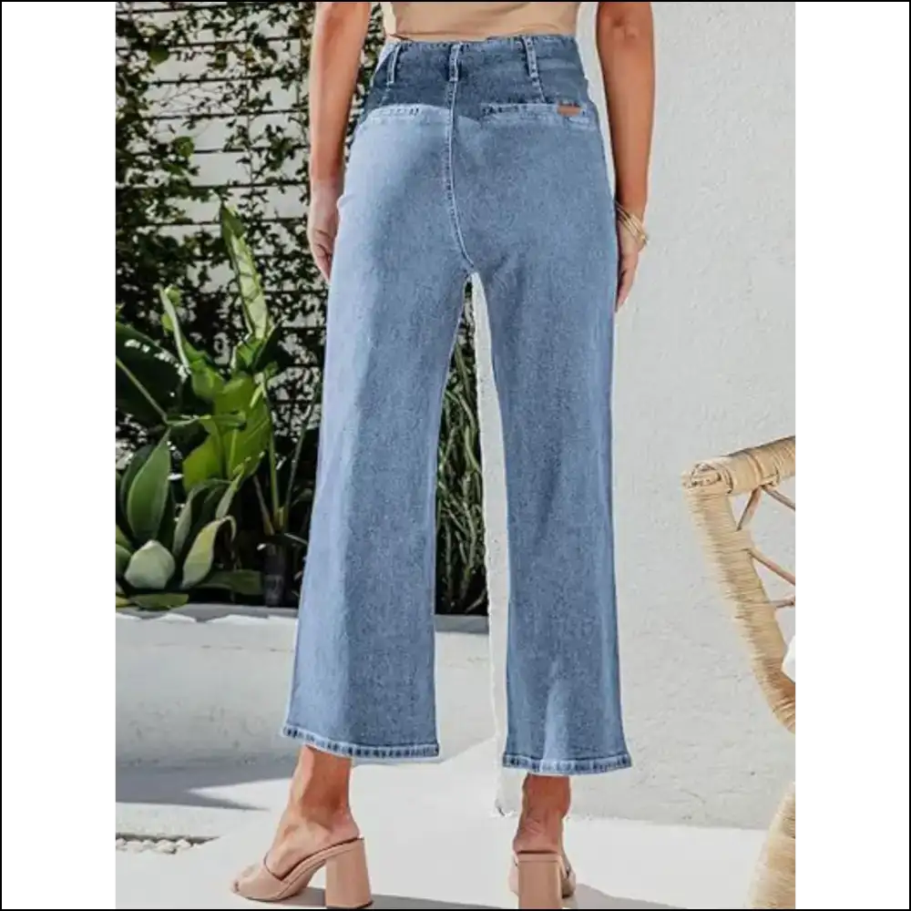 Cropped Jeans that Fly High: the Button to your Style Revolution! - on Sale Worldwide Shipping