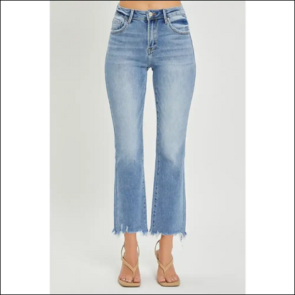 Cropped Straight Jeans: where Frayed Hem Meets Fabulous Fashion Fail! 😂👖 - Jeans on Sale Worldwide Shipping