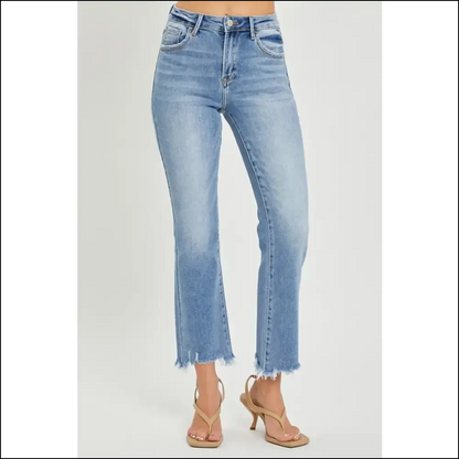 Cropped Straight Jeans: where Frayed Hem Meets Fabulous Fashion Fail! 😂👖 - Jeans on Sale Worldwide Shipping