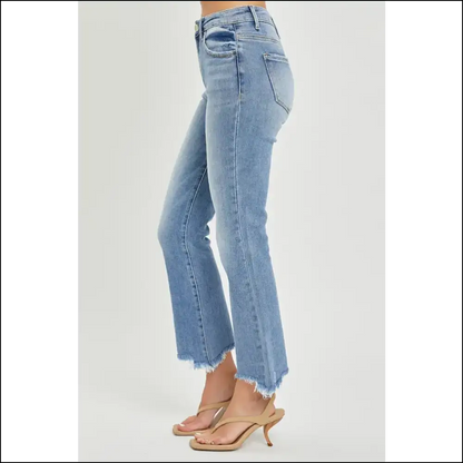 Cropped Straight Jeans: where Frayed Hem Meets Fabulous Fashion Fail! 😂👖 - Jeans on Sale Worldwide Shipping