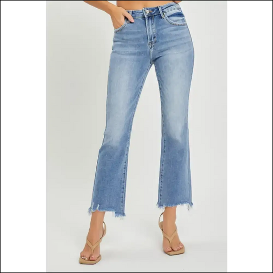 Cropped Straight Jeans: where Frayed Hem Meets Fabulous Fashion Fail! 😂👖 - Medium / 11(30) - Jeans on Sale Worldwide Shipping