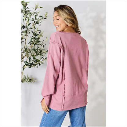 Culture Code Exposed Seam Slit Top - Sweatshirts & Hoodies on Sale Worldwide Shipping