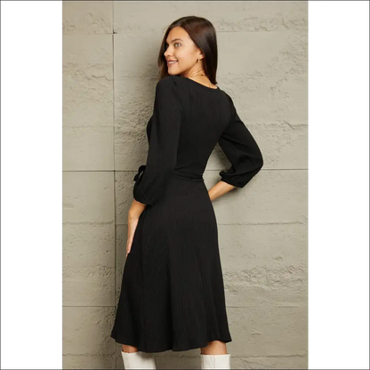 Culture Code Surplice Flare Ruching Midi Dress - Dresses on Sale Worldwide Shipping